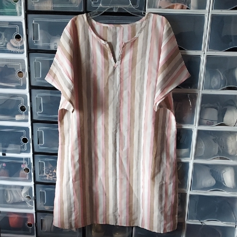 Striped Pink and Beige Dress